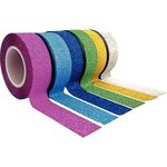 Masking tape pailleté 1 5 cm 6 rubans glitter