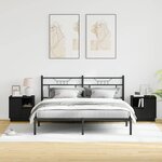 vidaXL Cabinet de chevet avec tiroir 2 Pièces Noir 50 x 34.5 x 50 cm.