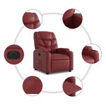 vidaXL Fauteuil inclinable électrique Rouge bordeaux Similicuir