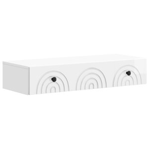 vidaXL Table d'appoint murale Blanc brillant 87 5 x 34 5 x 17 cm