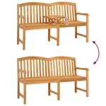 vidaXL Banc en Bois Sculpté en Rose 150 5 x 60 x 95 cm Naturel