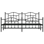 vidaXL Cadre de lit métal avec tête de lit/pied de lit noir 193x203 cm