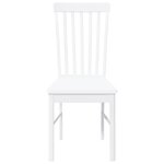 vidaXL Chaises à manger 2 Pièces blanc bois massif caoutchouc
