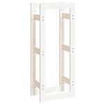 vidaXL Support pour bois de chauffage Blanc 41x25x100 cm Bois de pin