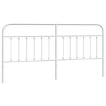 vidaXL Tête de lit métal blanc 193 cm