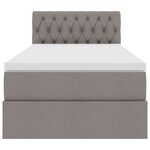 vidaXL Lit avec rangement et matelas avec stockage Taupe 90 x 200 cm