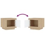 vidaXL Table basse blanc et chêne sonoma 51x50x45 cm bois d'ingénierie