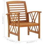 vidaXL Chaises de jardin 2 Pièces Bois d'acacia massif