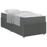vidaXL Cadre de lit avec matelas Gris foncé 90 x 190 cm tissu
