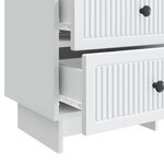 vidaXL Cabinet de chevet avec tiroir 2 Pièces Blanc 43 x 34 5 x 47 5 cm