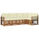 vidaXL Ensemble de canapé d'angle avec coussin 5 Pièces Naturel et Crème