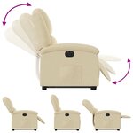 vidaXL Fauteuil inclinable électrique crème tissu