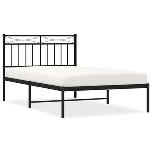 vidaXL Cadre de lit métal sans matelas avec tête de lit noir 100x200cm