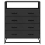 vidaXL Commode noir 70x41x83 5 cm bois d'ingénierie