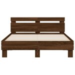 vidaXL Cadre de lit avec LED sans matelas chêne marron 135x190 cm