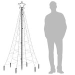 vidaXL Sapin de Noël avec piquet Coloré 200 LED 180 cm