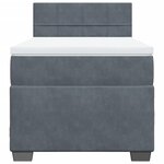 vidaXL Sommier à lattes de lit et matelas Gris foncé 80x200 cm Velours