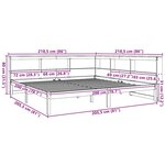 vidaXL Lit bibliothèque sans matelas blanc 200x200 cm bois pin massif