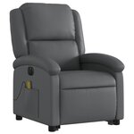 vidaXL Fauteuil inclinable de massage électrique gris similicuir