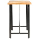 vidaXL Ensemble de bar 9 Pièces Bois d'acacia solide et cuir véritable