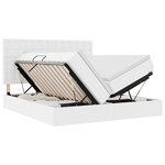 vidaXL Lit avec rangement et LED Blanc pur 180 x 200 cm Simili cuir