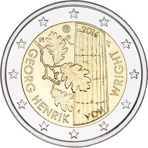 Pièce de monnaie 2 euro commémorative Finlande 2016 – Georg Henrik von Wright