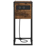 vidaXL Table de chevet Chêne fumé 41.5 x 26 x 60.5 cm