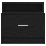 vidaXL Table de chevet avec tiroir chêne noir 51x31x47 cm