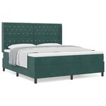 vidaXL Lit à ressorts avec tête de lit Vert foncé 180 x 200 cm Velours