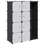 vidaXL Armoire modulaire 9 compartiments noir et blanc 109x36 5x143 cm