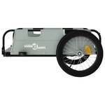vidaXL Remorque de vélo gris tissu oxford et fer