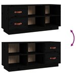 vidaXL Banc à chaussures Noir 100x34x45 cm Bois de pin massif