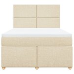 vidaXL Sommier à lattes de lit avec matelas Crème 140x200 cm Tissu