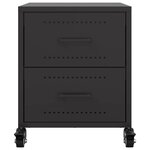 vidaXL Tables de chevet 2 Pièces noir 36x39x43 5 cm acier