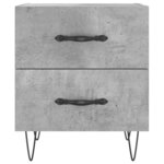 vidaXL Tables de chevet 2Pièces gris béton 40x35x47 5cm bois d’ingénierie