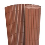 Vidaxl clôture de jardin double face pvc 150 x 500 cm marron
