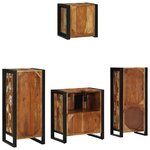vidaXL Ensemble de mobilier de salle de bain avec étagère avec stockage avec porte 4 Pièces