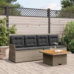 vidaXL Salon de jardin 3 Pièces avec coussins Gris Résine tressée