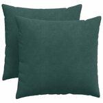 vidaXL Coussins de canapé 2 Pièces Vert foncé 50 x 50 cm