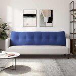 vidaXL Coussin de Dos Bleu police 180 x 24 x 50 cm Velours