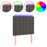 vidaXL Tête de lit à LED Gris foncé 80x5x118/128 cm Velours