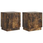 vidaXL Table de chevet 2 pc Chêne fumé 43 x 34 5 x 47 cm