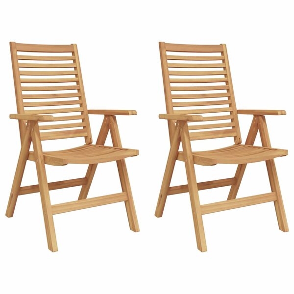 vidaXL Chaise 2 pc Marron Bois de teck massif Convertible