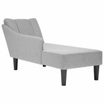 vidaXL Fauteuil long avec accoudoir droit gris nuage tissu
