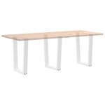 vidaXL Pieds de table à manger en forme de V  3 pièces  blanc  70 x (72-73 3) cm  acier
