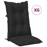 vidaXL Ensemble de coussins de chaise à dossier haut 6 Pièces
