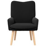Chaise Relaxante vidaXL en tissu noir semblable à de la laine bouclée