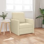 vidaXL Canapé-lit avec coussin Crème 74 x 77 x 81 cm tissu