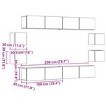 vidaXL Ensemble de meuble TV mural 8 Pièces vieux bois bois d'ingénierie