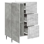 vidaXL Buffet Gris béton 66 x 34 5 x 91 5 cm Bois d'ingénierie